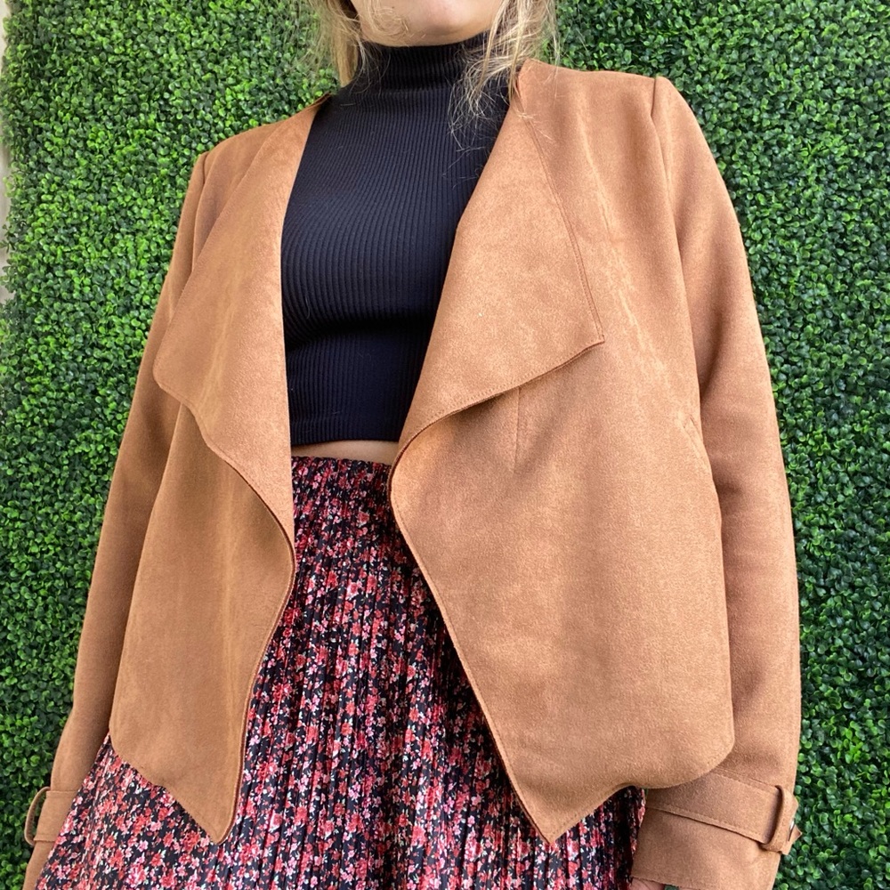 Brown Suede Blazer Jacket